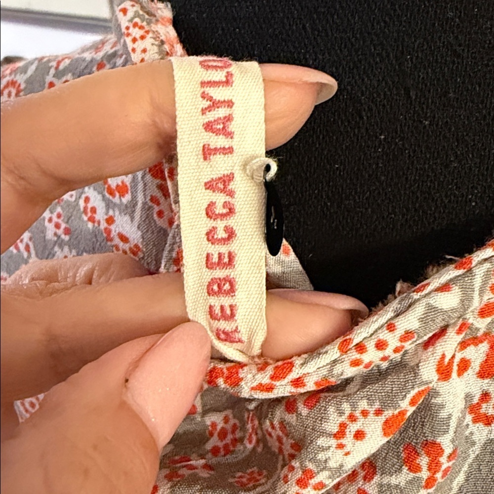 Rebecca Taylor Gray and pink Floral mini dress size 4 - Picture 3 of 6